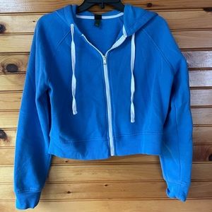 Wild Fable Royal Blue Crop Zip Sweatshirt